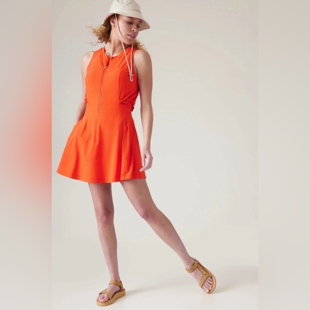 Athleta Venture Out Dress Orange Dress, Size 4